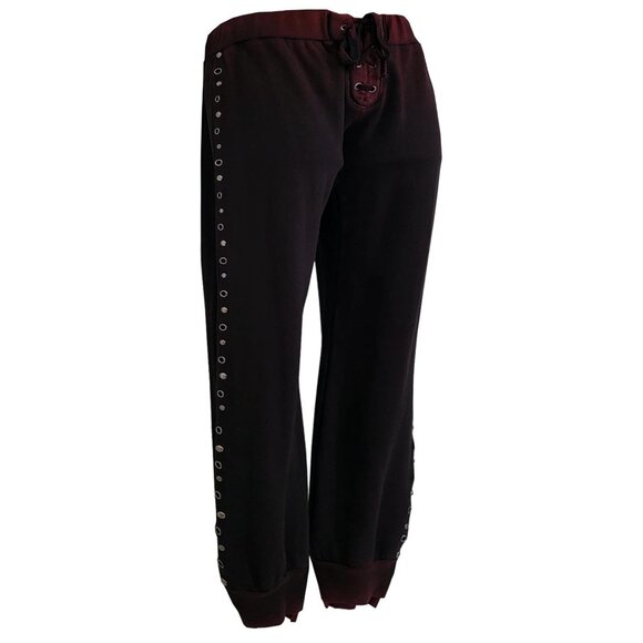 Marie Lu Jeweled Women's DK Wine Sweatpants - Picture 3 of 6